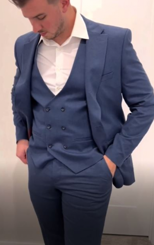 Jas Slim Fit dengan Lapisan Bahan Kontras